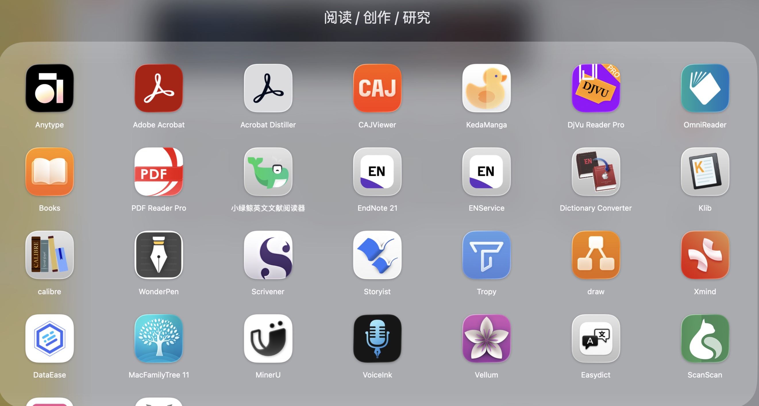 阅读/创作/研究软件