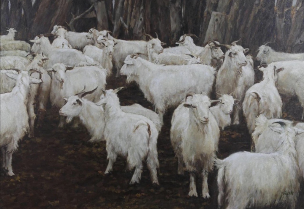 《家园》潘滋培，布面油画，128×180cm，2003年（宁夏美术馆藏）