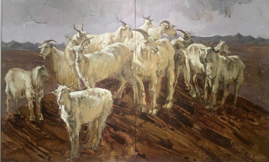 《生灵》杨占河，布面油画，100×160cm，2017年