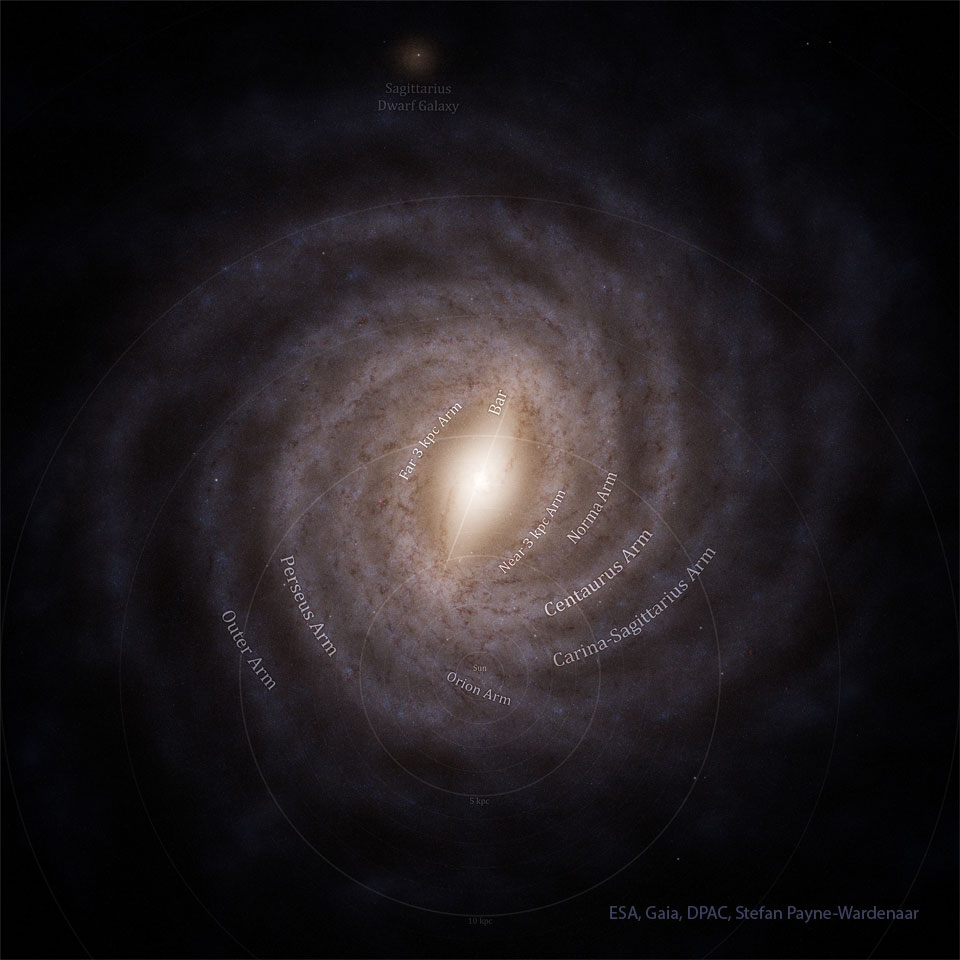 盖亚重构了银河系俯视图