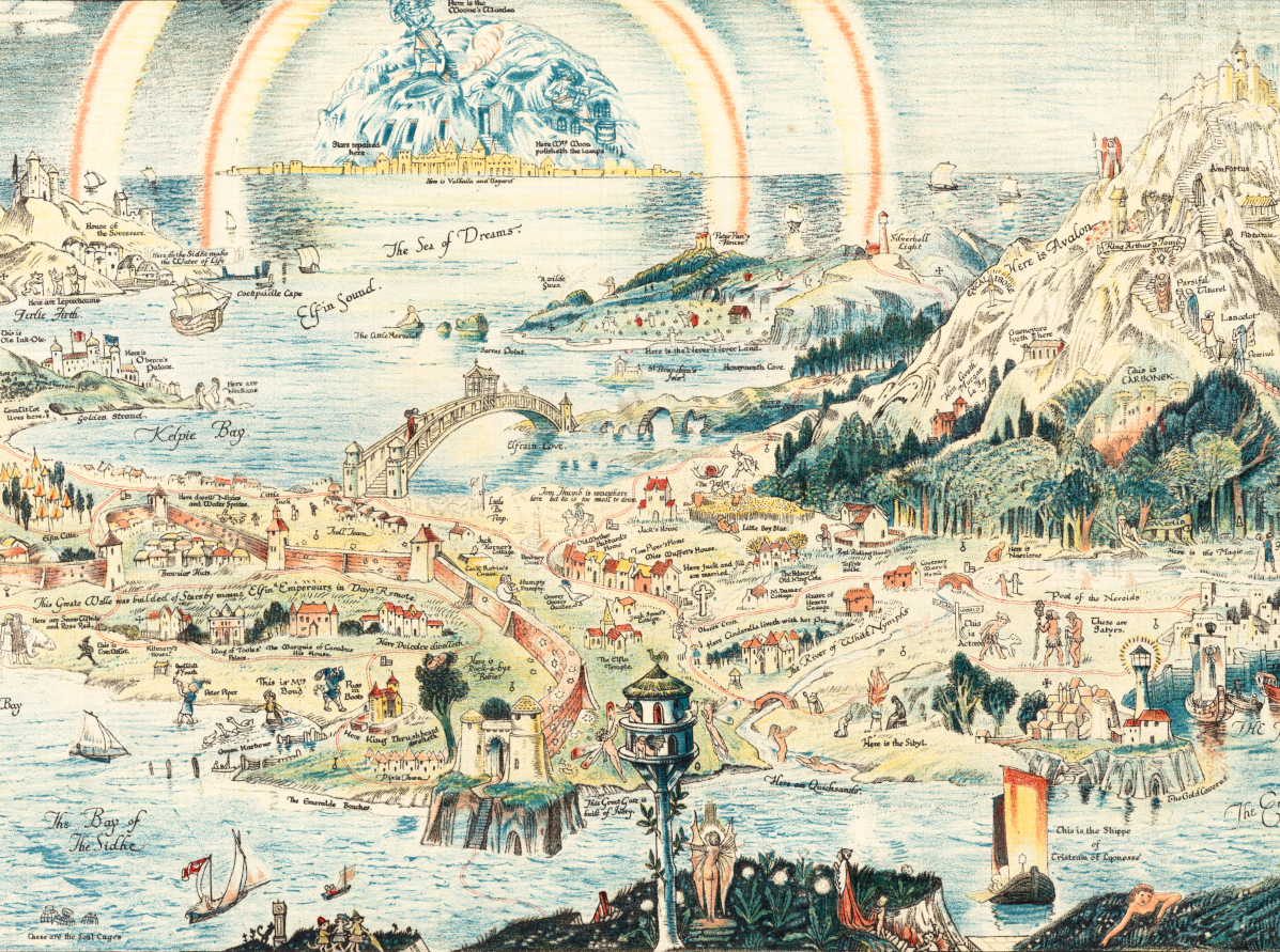 Bernard Sleigh’s Anciente Mappe of Fairyland (Ca. 1920 Edition) 伯纳德·斯雷的仙境古地图 (约1920年版)