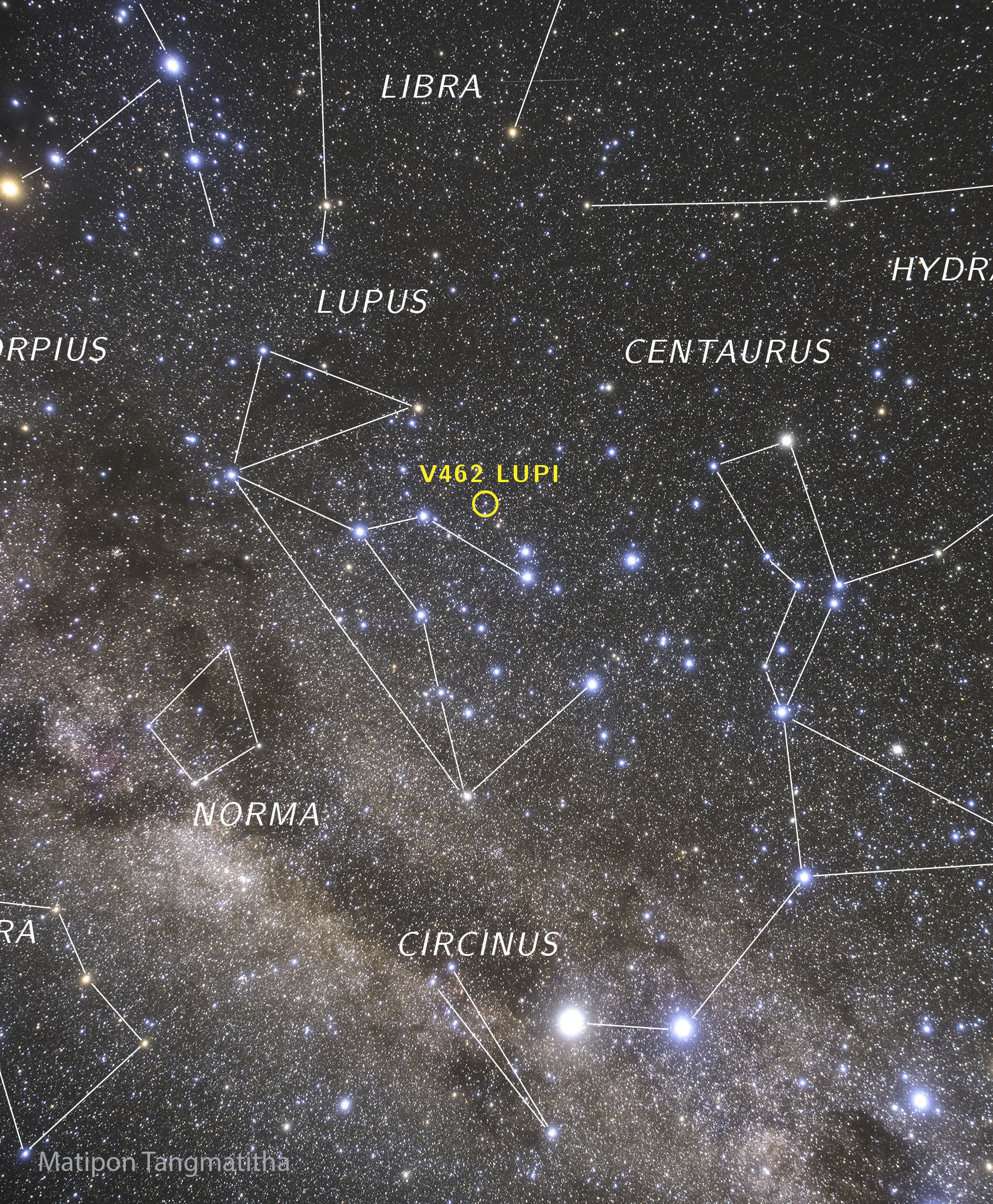 新星V462 Lupi现已可见