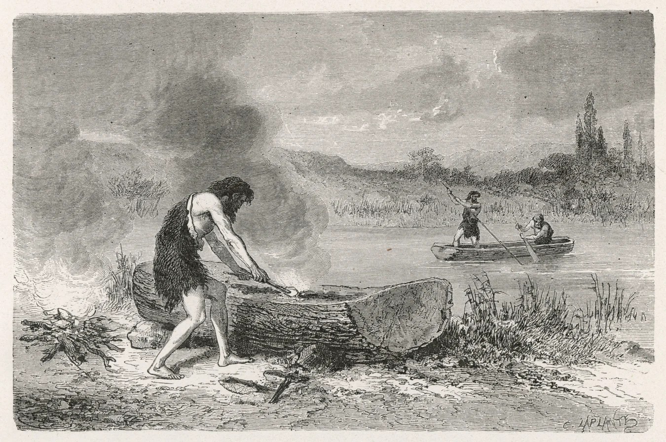 Stone Age people might have crossed the Mediterranean on wooden canoes，navigating from island to island by sight. Chronicle/Alamy Stock Photo