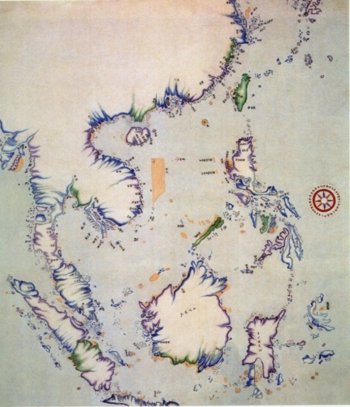 《西南洋各番针路方向图》，清康熙五十五年（1716年），闽浙总督觉罗满保编绘。