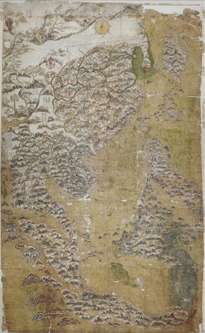 《塞尔登地图》，英国人塞尔登（Johan Selden）私人藏品，1654年入藏。现藏于牛津大学鲍德林图书馆（编号：MS.Selden supra 105）