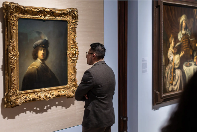 伦勃朗23岁时的《自画像》