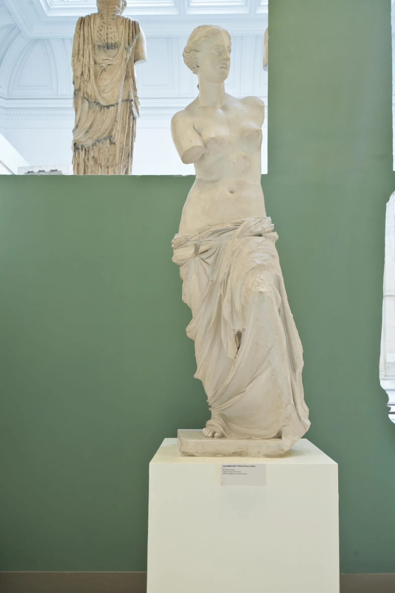 right: installation view of P. P. Caproni and Brother (cast maker)，“Cast of Aphrodite of Melos” (c. 1895) (photo by Bryan Conley)