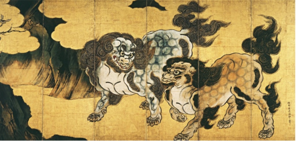 狩野永德，《唐狮子图屏风》  桃山时代 日本皇室宫内厅三之丸尚藏馆（5月20日-6月15日展出）