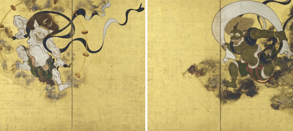 俵屋宗达，《风神雷神图屏风》（国宝），江户时代（17世纪）京都・建仁寺藏（通期展示）