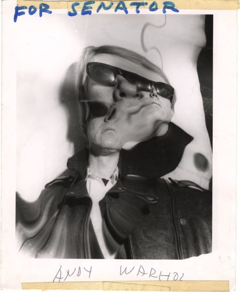 Weegee，“For Senator Andy Warhol” (c. 1965)，photograph