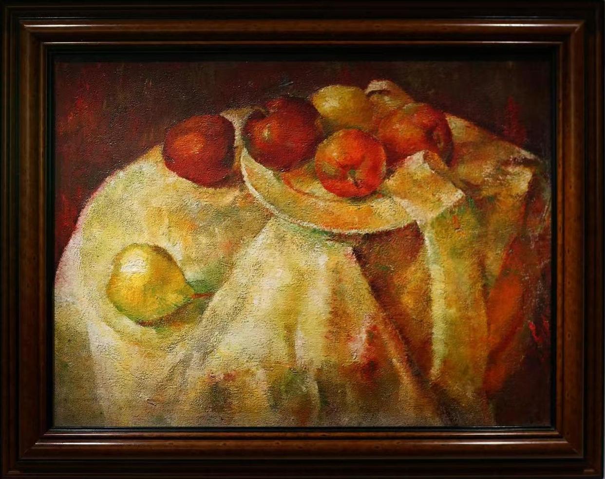 无题(有苹果的静物) |布面油画|私人收藏|1935-1936，46x61cm All works by Zao Wou-Ki:ⓒZao Wou-Ki-ProLitteris，Zurich.