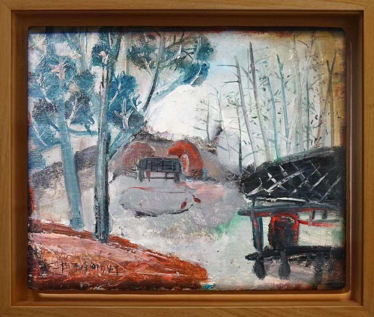 无题(寺庙和坟墓)|布面油画|私人收藏|1947，45.5x55cm All works by Zao Wou-Ki:ⓒZao Wou-Ki-ProLitteris，Zurich.