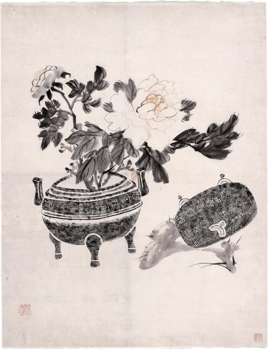 六舟上人《全形拓牡丹图》 江苏省国画院藏