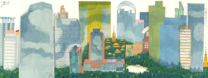 陈家泠， 《贵美静安》，纸本设⾊， 2020