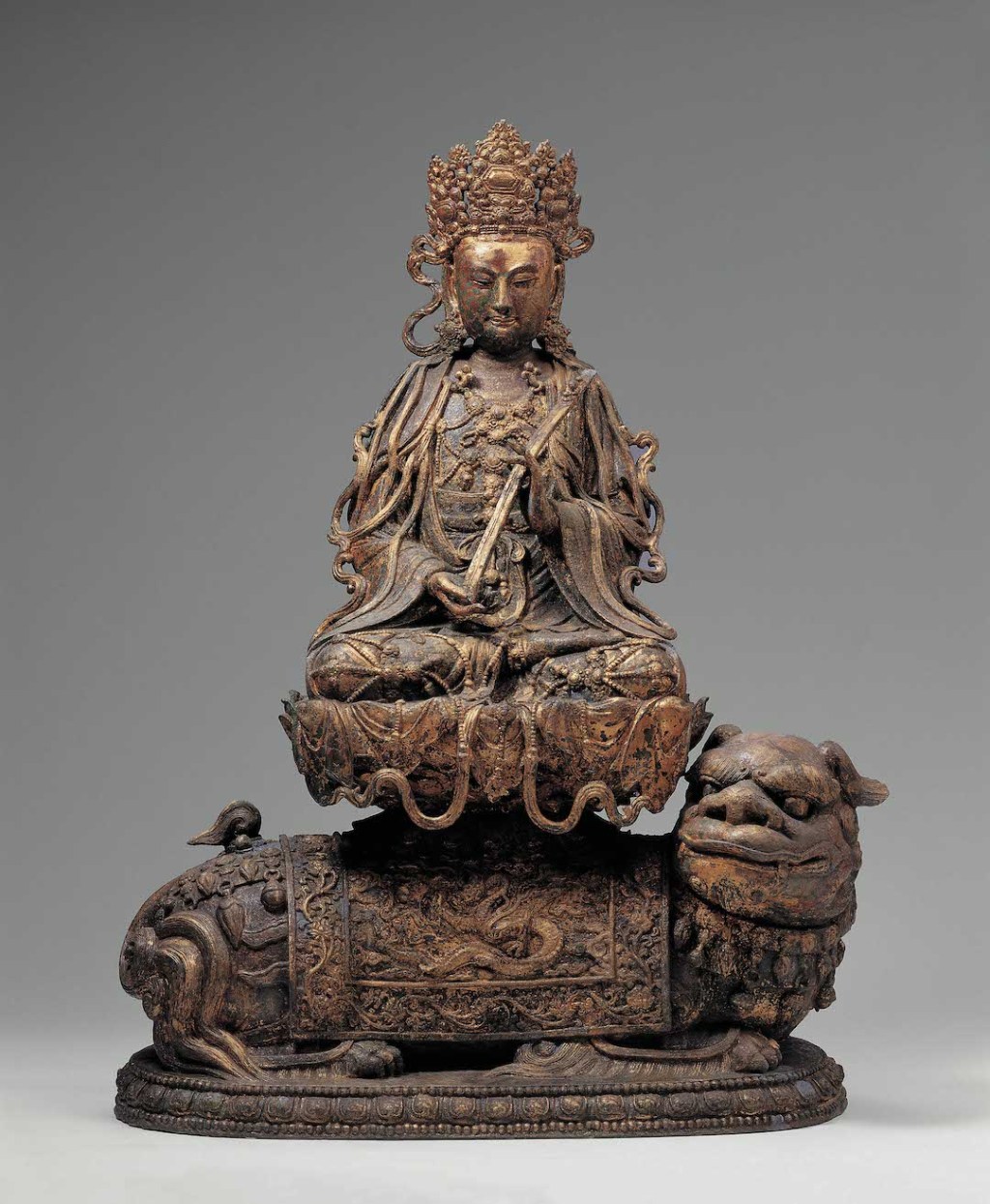 鎏金文殊菩萨铜造像 宁夏博物馆 藏 （一级文物）